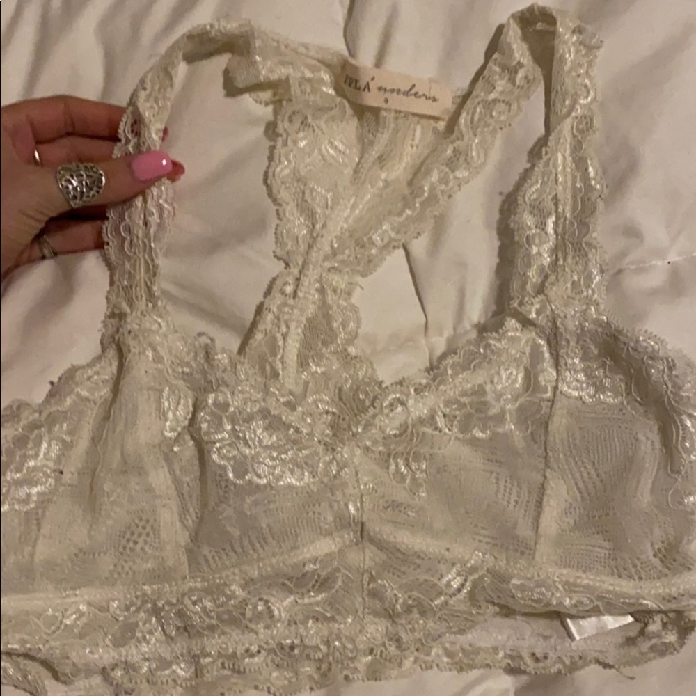 White lacy bralette
